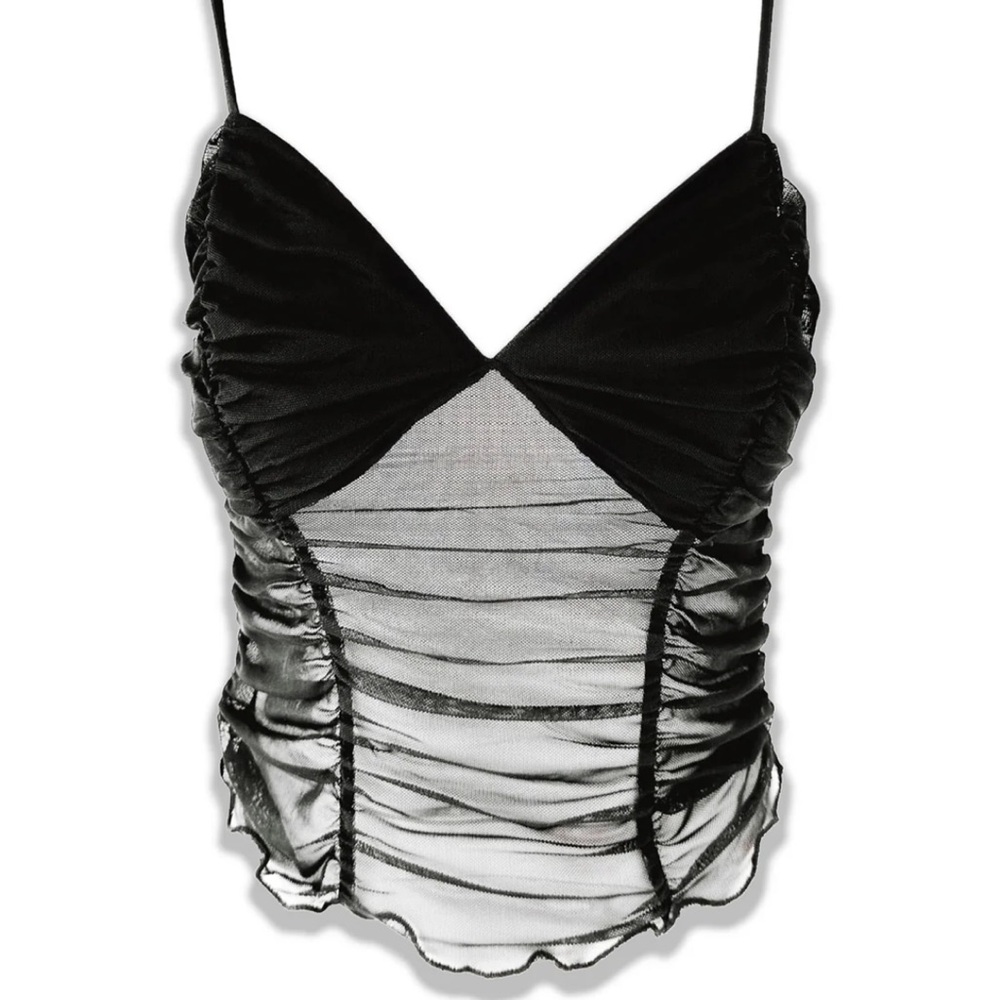 Elegant Black Ruched Pebby Forevee Eyes Up Here Tank Top